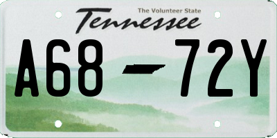 TN license plate A6872Y