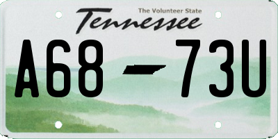 TN license plate A6873U