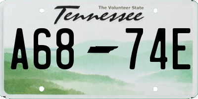 TN license plate A6874E