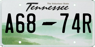 TN license plate A6874R