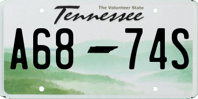 TN license plate A6874S