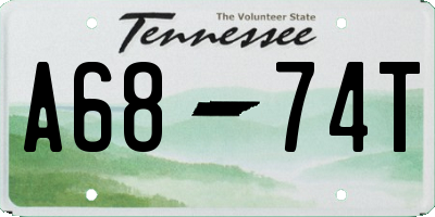 TN license plate A6874T