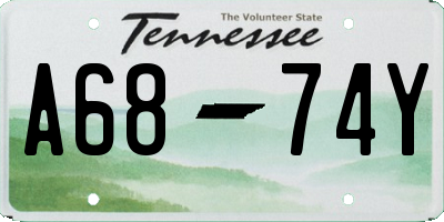TN license plate A6874Y