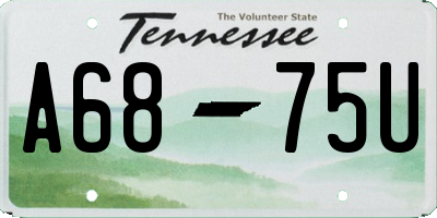TN license plate A6875U