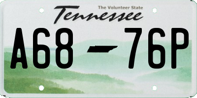 TN license plate A6876P