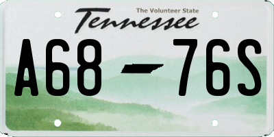 TN license plate A6876S