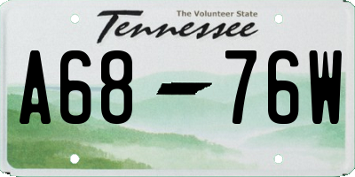 TN license plate A6876W