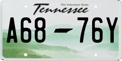 TN license plate A6876Y