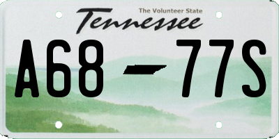 TN license plate A6877S