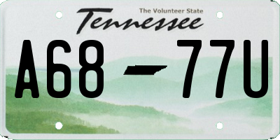TN license plate A6877U