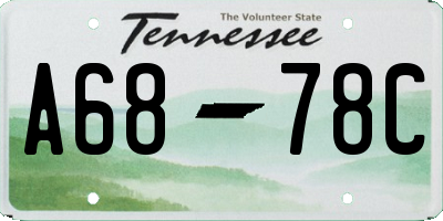 TN license plate A6878C