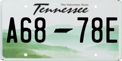TN license plate A6878E