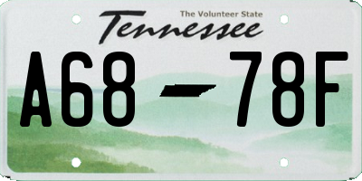 TN license plate A6878F