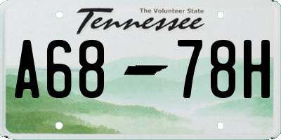 TN license plate A6878H