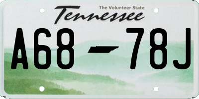 TN license plate A6878J