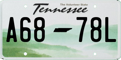 TN license plate A6878L