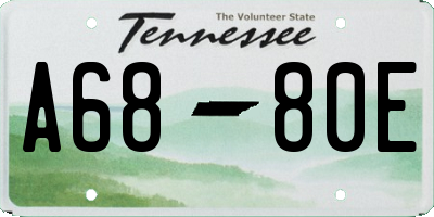 TN license plate A6880E