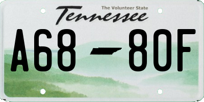 TN license plate A6880F