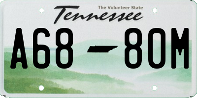 TN license plate A6880M