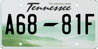 TN license plate A6881F
