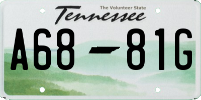 TN license plate A6881G