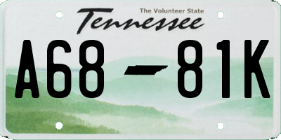 TN license plate A6881K