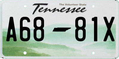 TN license plate A6881X
