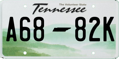 TN license plate A6882K