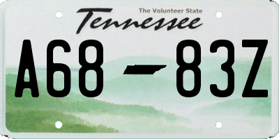 TN license plate A6883Z