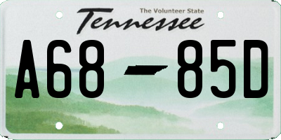 TN license plate A6885D