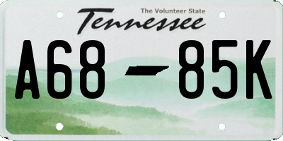 TN license plate A6885K