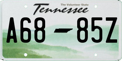 TN license plate A6885Z