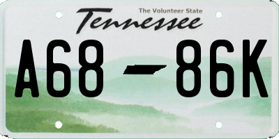 TN license plate A6886K