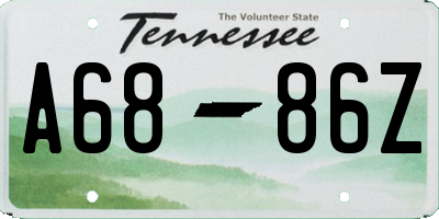TN license plate A6886Z