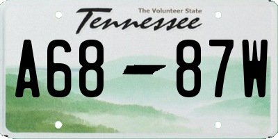 TN license plate A6887W