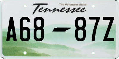TN license plate A6887Z