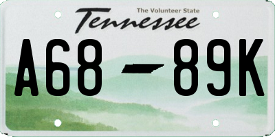 TN license plate A6889K