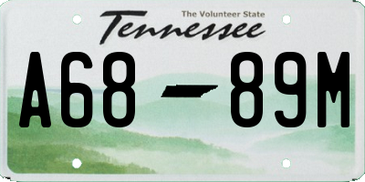 TN license plate A6889M