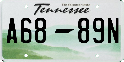 TN license plate A6889N