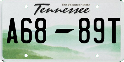 TN license plate A6889T