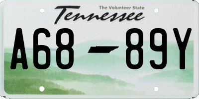 TN license plate A6889Y