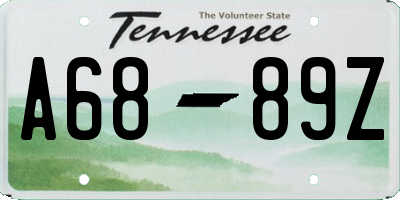 TN license plate A6889Z