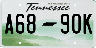TN license plate A6890K