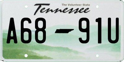 TN license plate A6891U