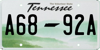 TN license plate A6892A