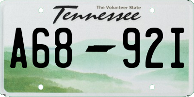 TN license plate A6892I