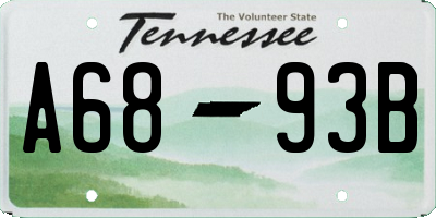 TN license plate A6893B