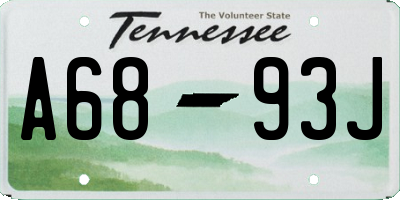 TN license plate A6893J