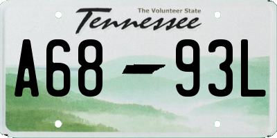 TN license plate A6893L
