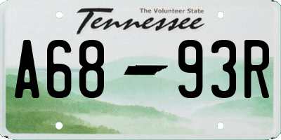 TN license plate A6893R